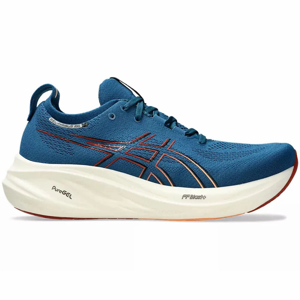 Men's Asics Gel-Nimbus 26, Rich Navy/Faded Orange, 8 D Medium Asics Gel Cumulus 26 Running Shoes Review