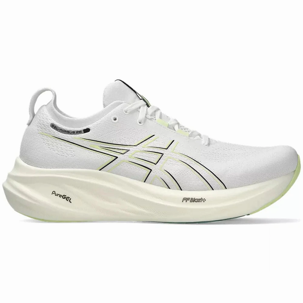 Asics Gel Quantum 360 Shift Mx Running Shoes Men's Asics Gel-Nimbus 26, White/Birch, 9 2E Wide