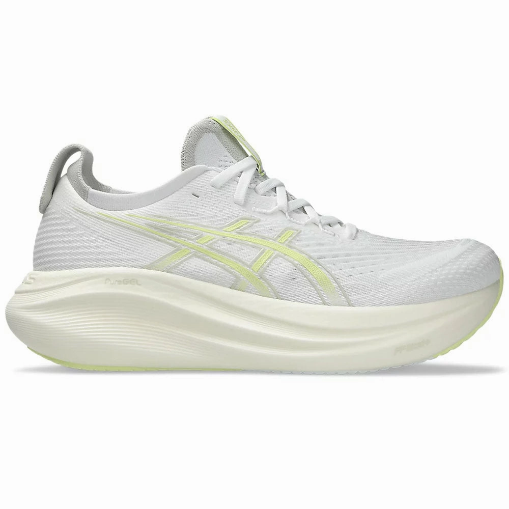 Men's Asics Gel-Nimbus 27, White/Huddle Yellow, 8 D Medium Asics Volleyball Shoes Reviews