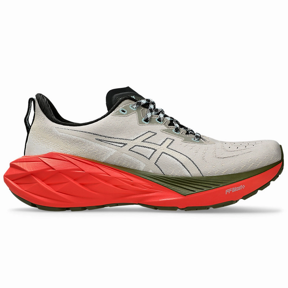 Men's Asics Novablast 4 TR, Nature Bathing/Red Snapper, 8 D Medium Asics Gel-contend 5 Running Shoes