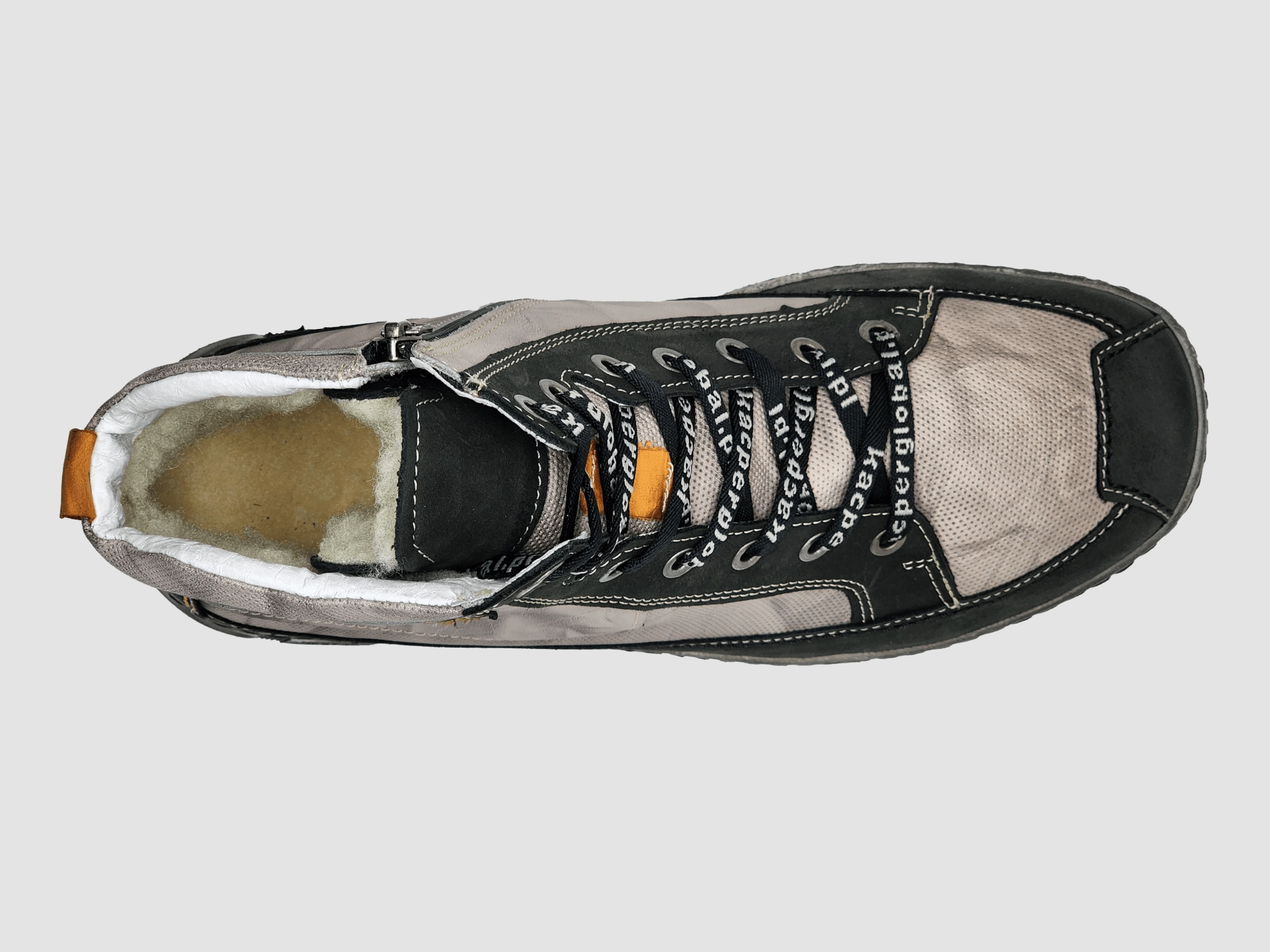 Vs Pink Boots Men's Comfort Zip-Up Leather Boots - Grey/Black