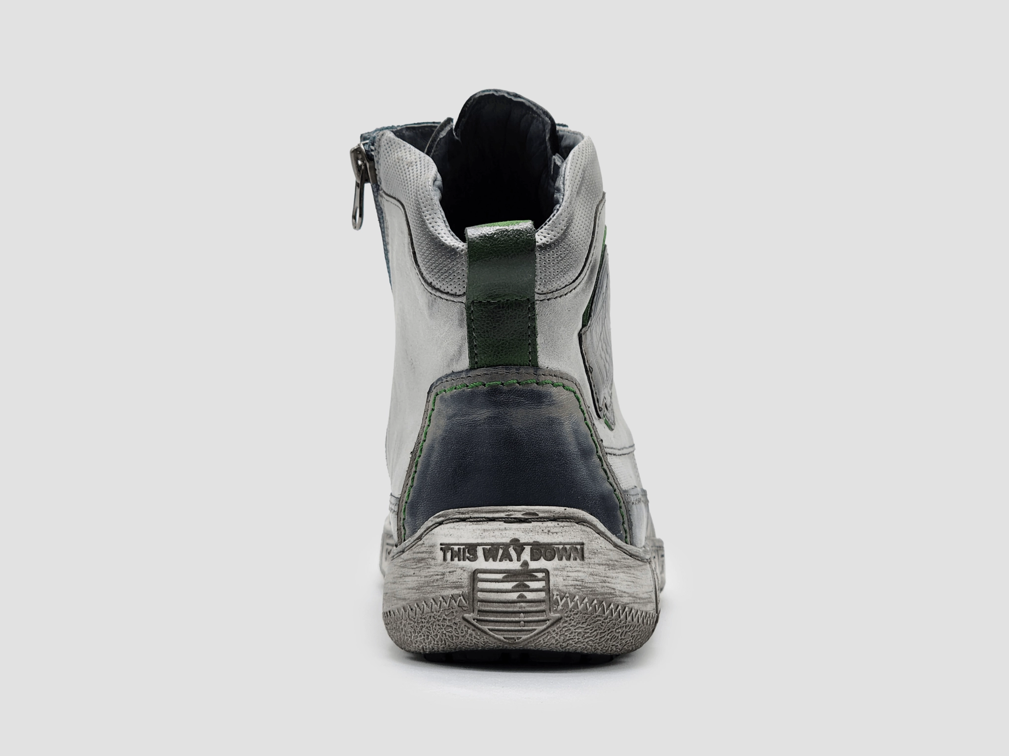 Garden Boots Men's Comfort Zip-Up Leather Boots - Grey/Green