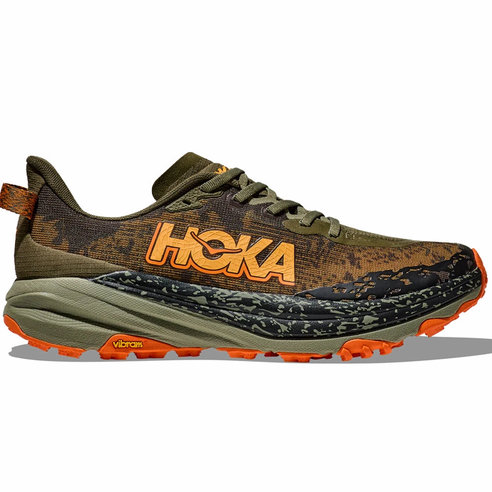 Men's Hoka Speedgoat 6, Antique Olive/Squash, 10.5 D Medium Best Shoes For Orthotics