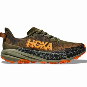Shoes Arch Support Men's Hoka Speedgoat 6, Antique Olive/Squash, 12 D Medium