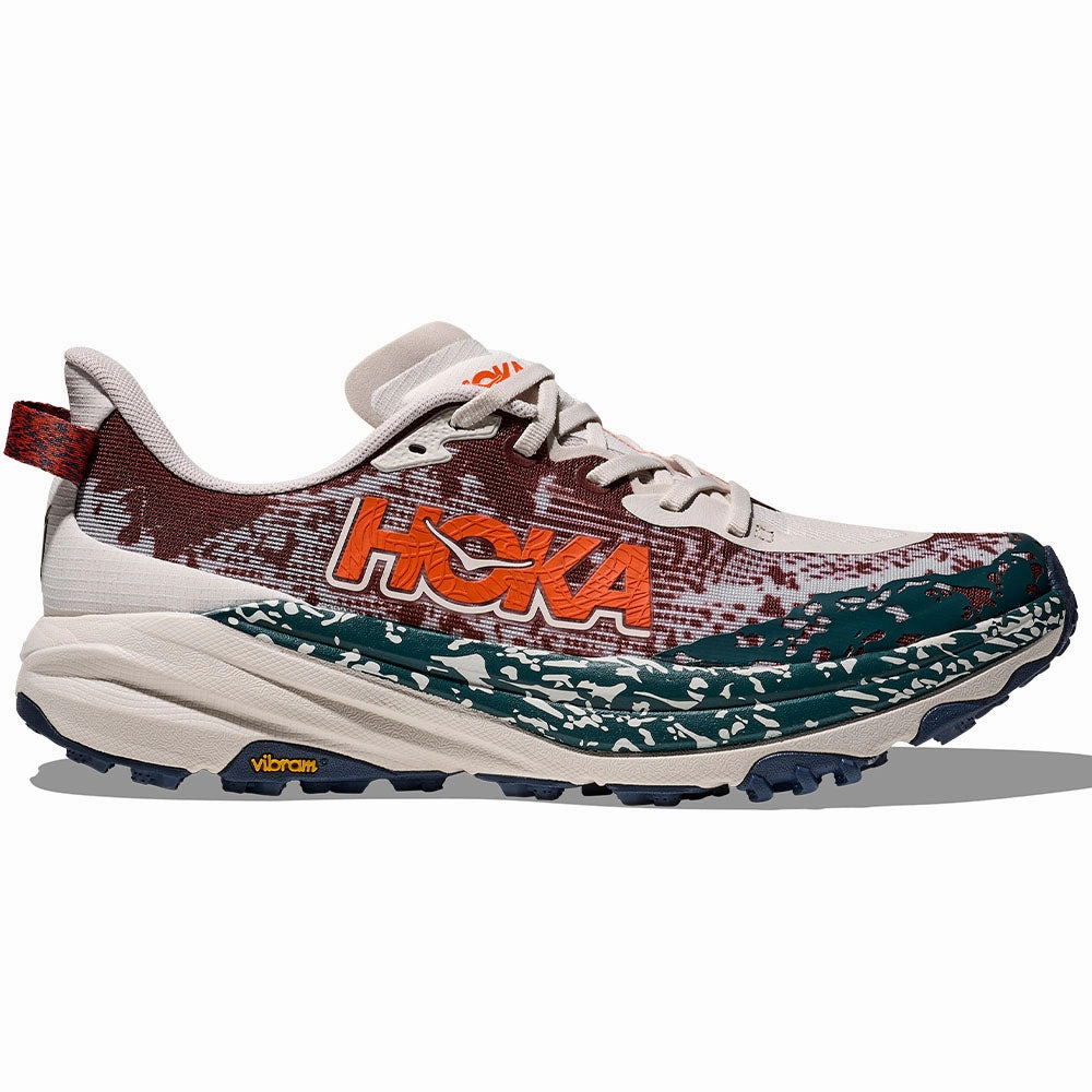Men's Hoka Speedgoat 6, Putty/Blue Twilight, 10 2E Medium Work