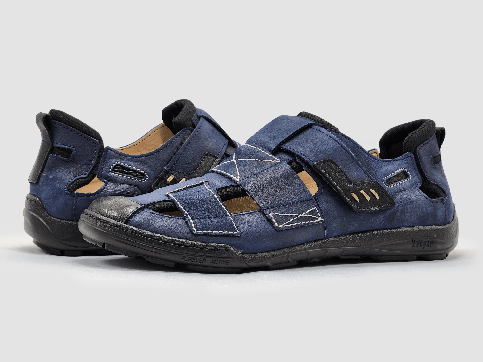 Classy Sandals Men's Leather Sandals - Blue