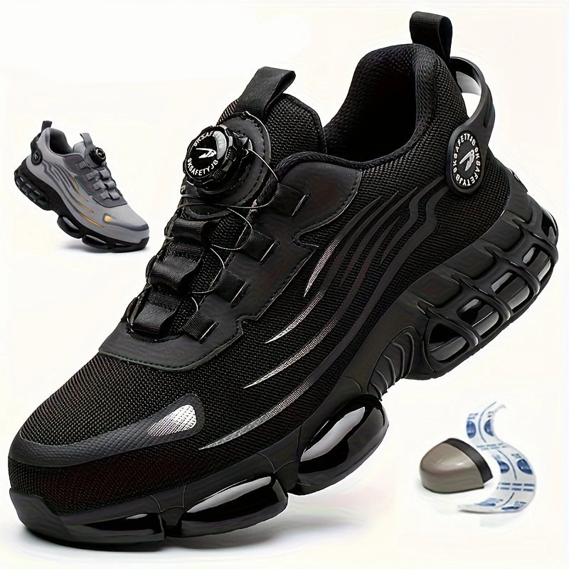 Men's Steel Toe & Puncture Proof Breathable Work Boots, Comfy Non Slip Lace Up Durable Labor protection shoes for Men's Outdoor Activities Mezcalero Boots