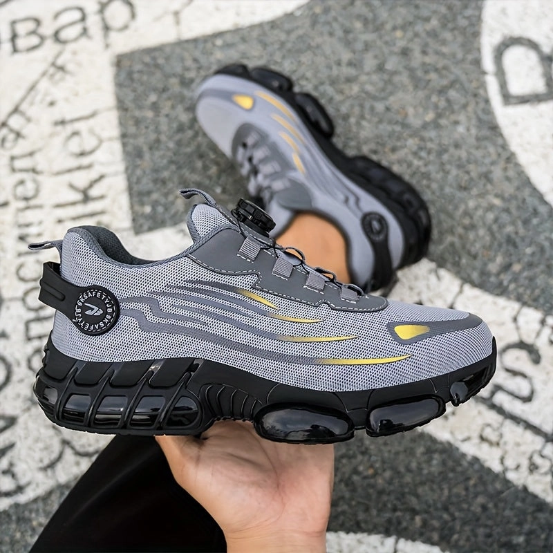 Men's Steel Toe & Puncture Proof Breathable Work Boots, Comfy Non Slip Lace Up Durable Labor protection shoes for Men's Outdoor Activities Boots Of Spring Heeled Jack