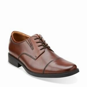 Dress Shoes That Make You Taller Men's Tilden Cap Toe Oxford Brown Leather Dress Shoes
