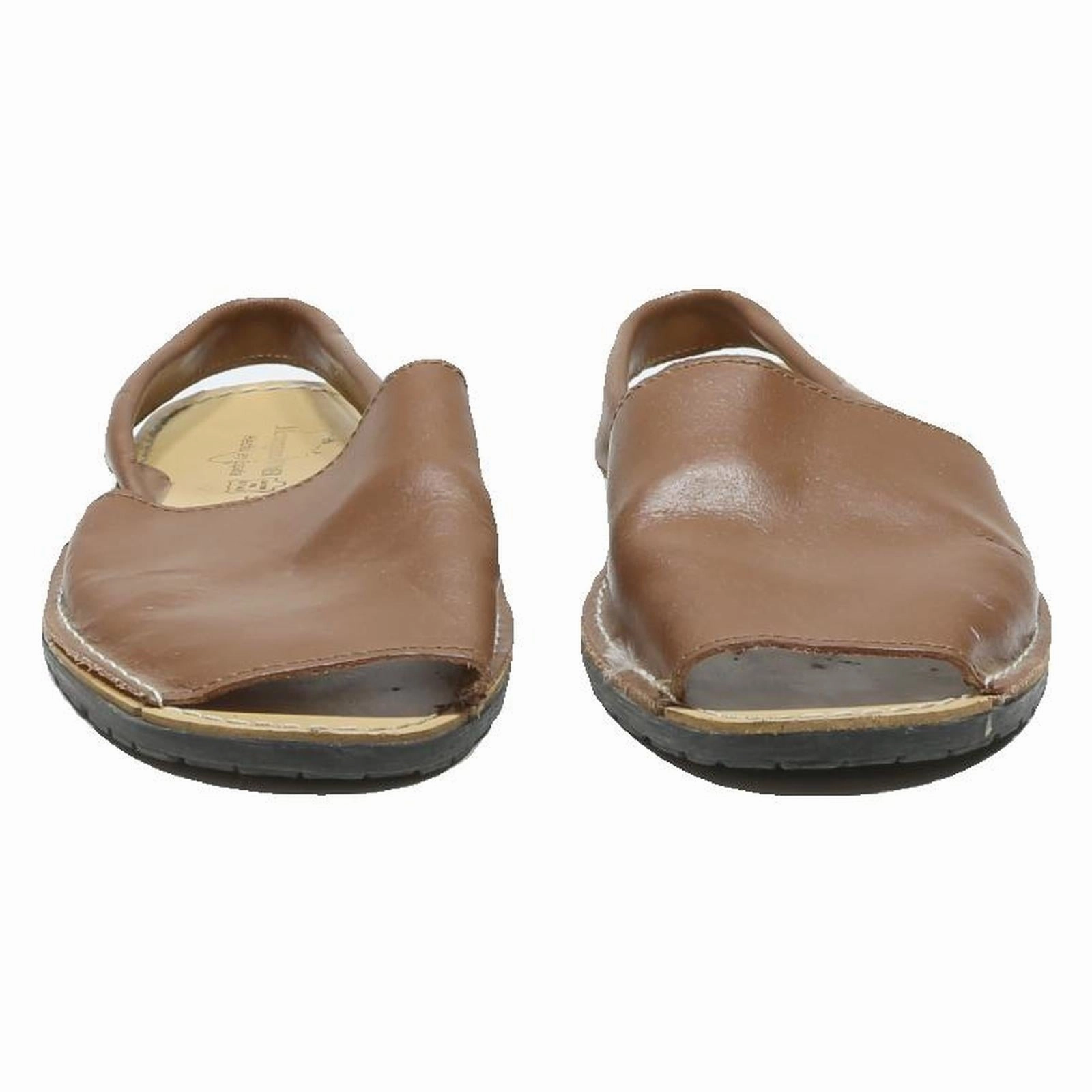 MENORQUINA BOMER Womens Leather Slingback Sandals Brown UK 5 Casual Summer Sandals Flower