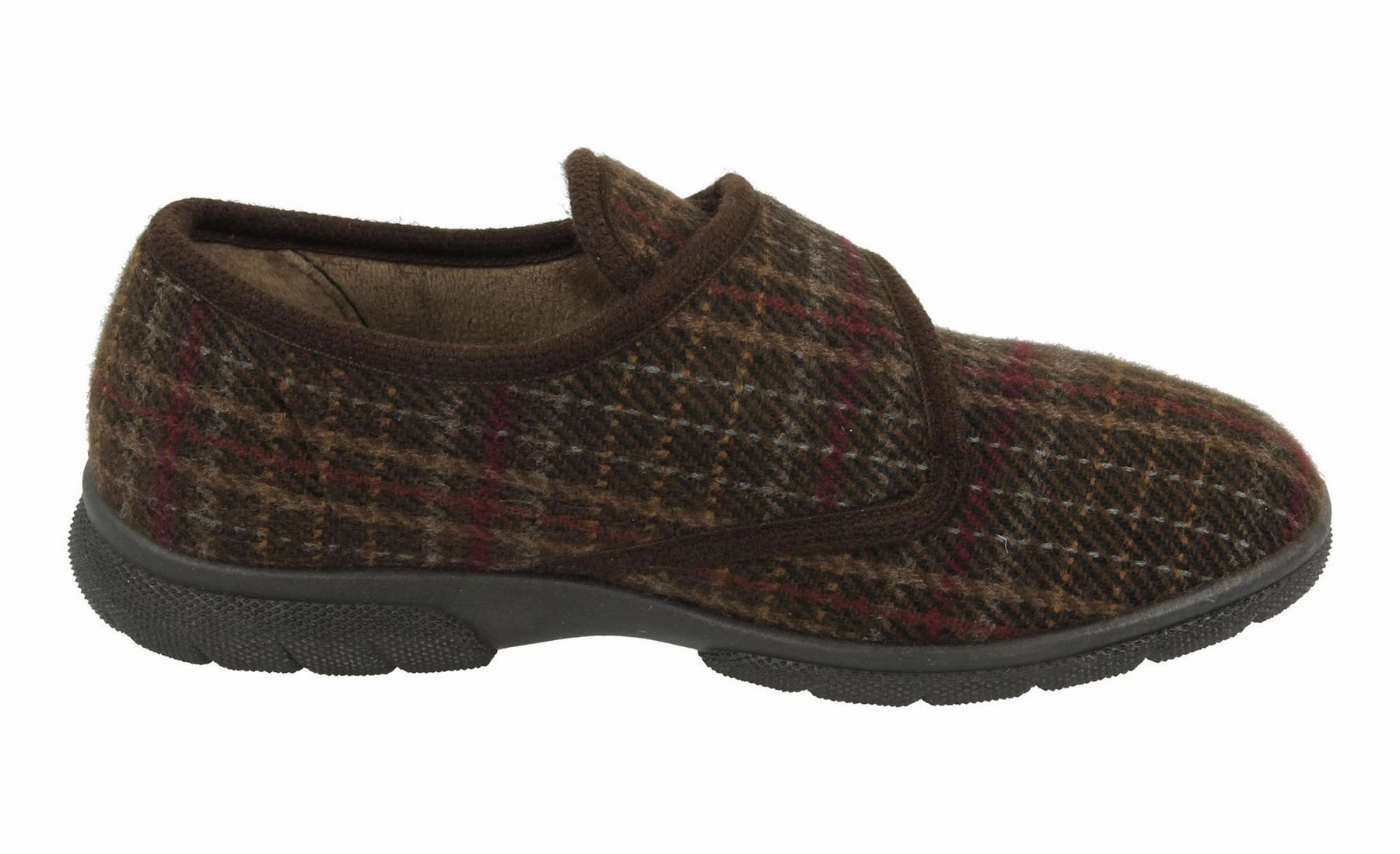 Zappos House Slippers Mens Wide Fit DB Tartan Slippers