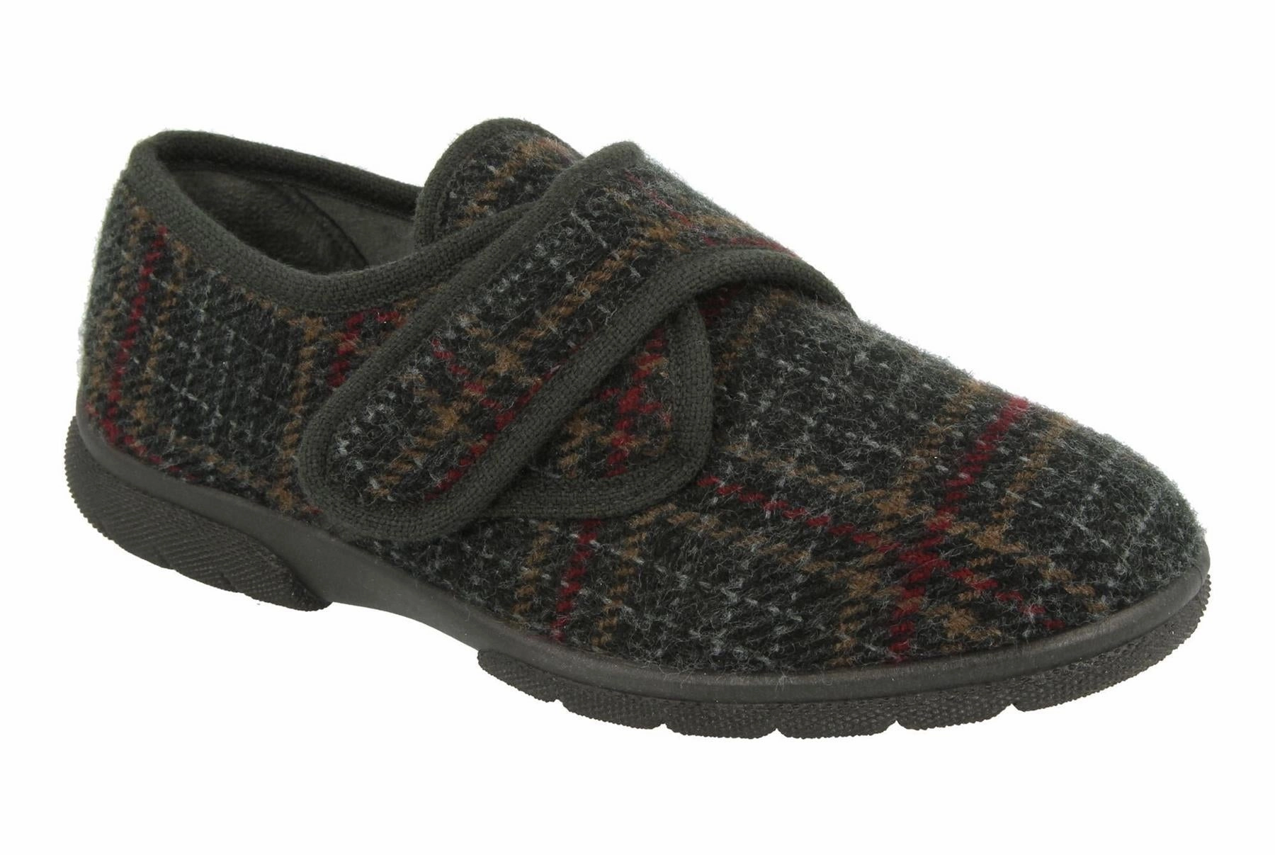Mens Wide Fit DB Tartan Slippers Rambo Slippers