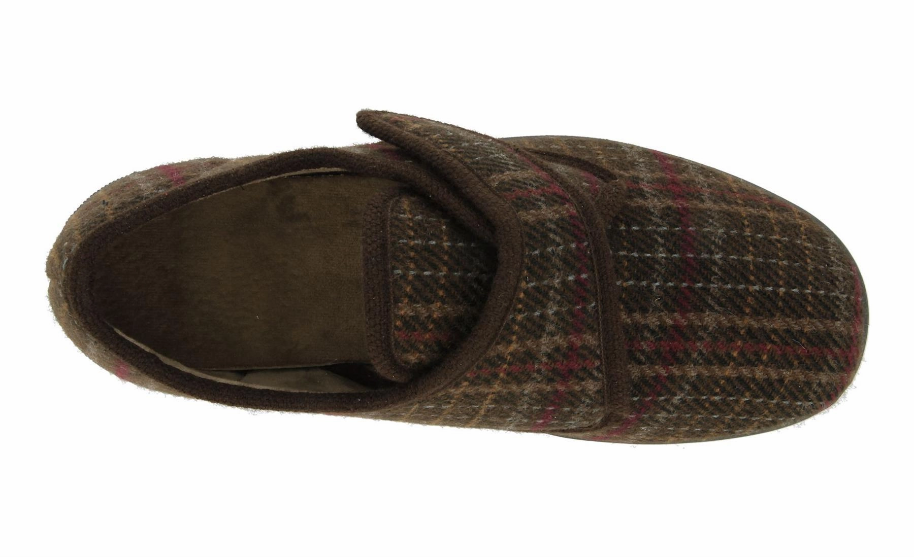 Mens Wide Fit DB Tartan Slippers Male Slippers