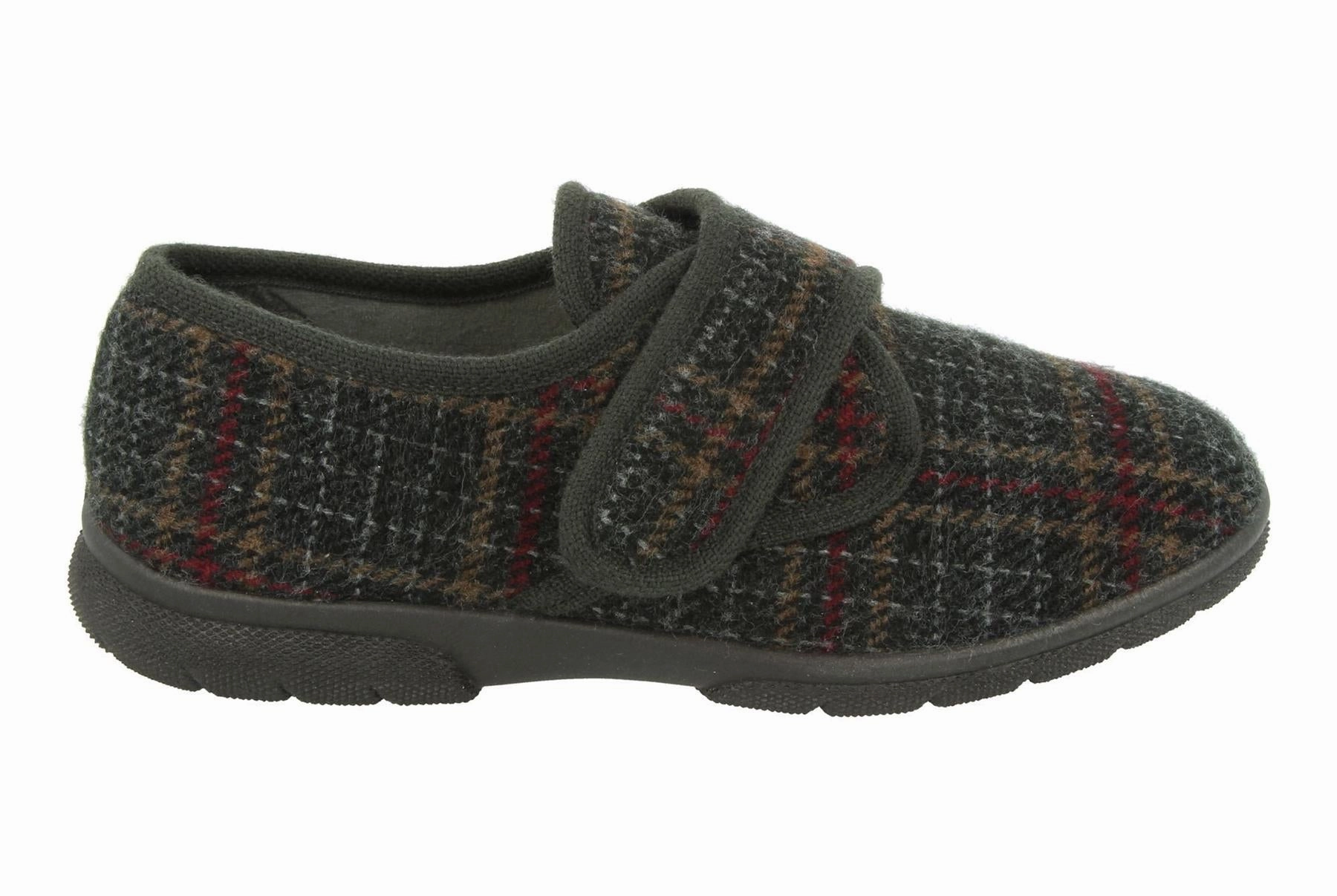 Mens Wide Fit DB Tartan Slippers Childrens Slippers