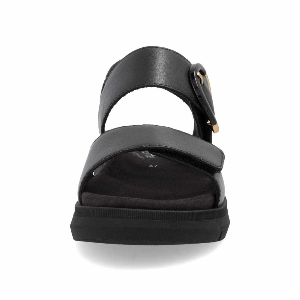 Sandals For Wide Feet Remonte Jocelyn D2K50 Black Leather Sandal (Women's)