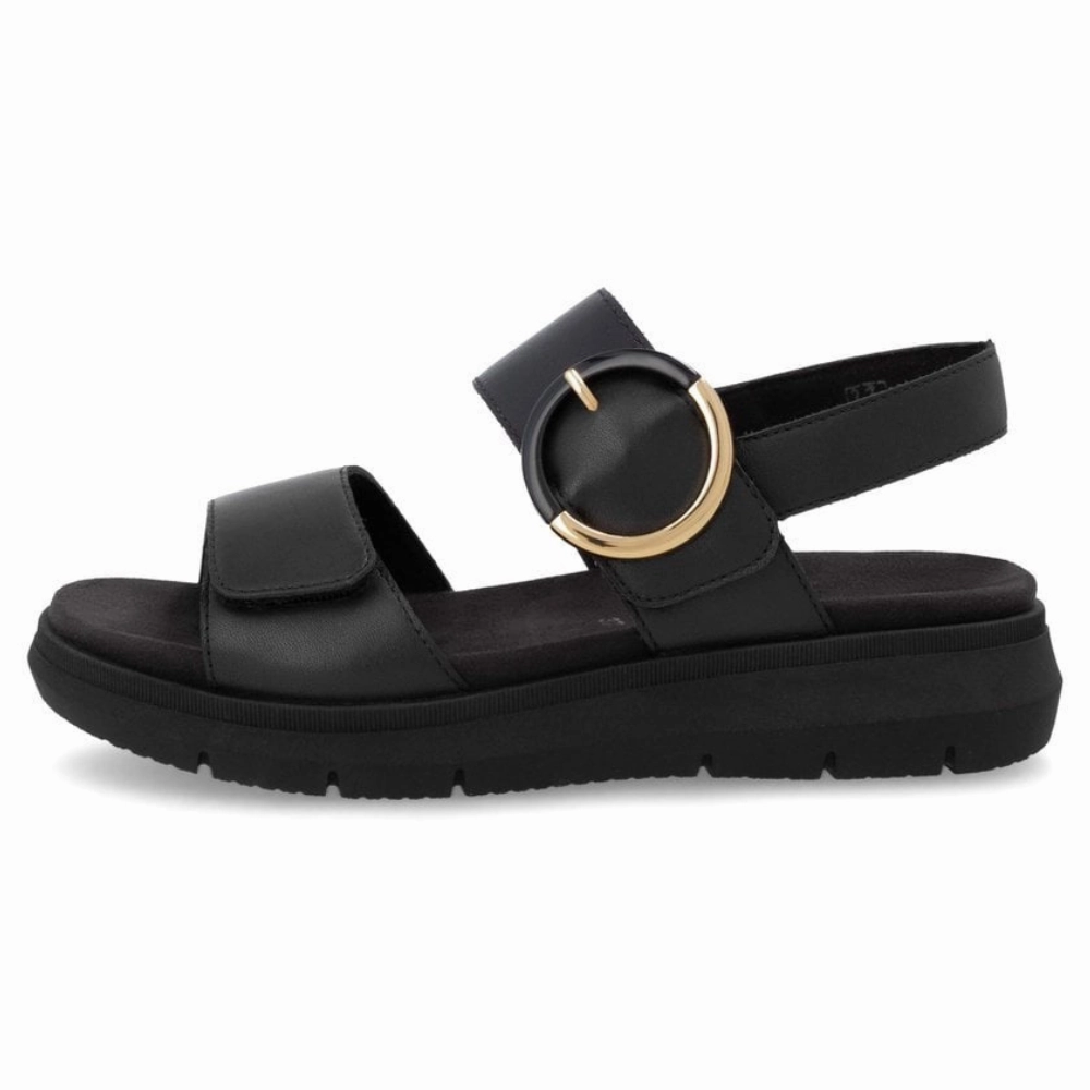 Remonte Jocelyn D2K50 Black Leather Sandal (Women's) Summer Sandals 2025