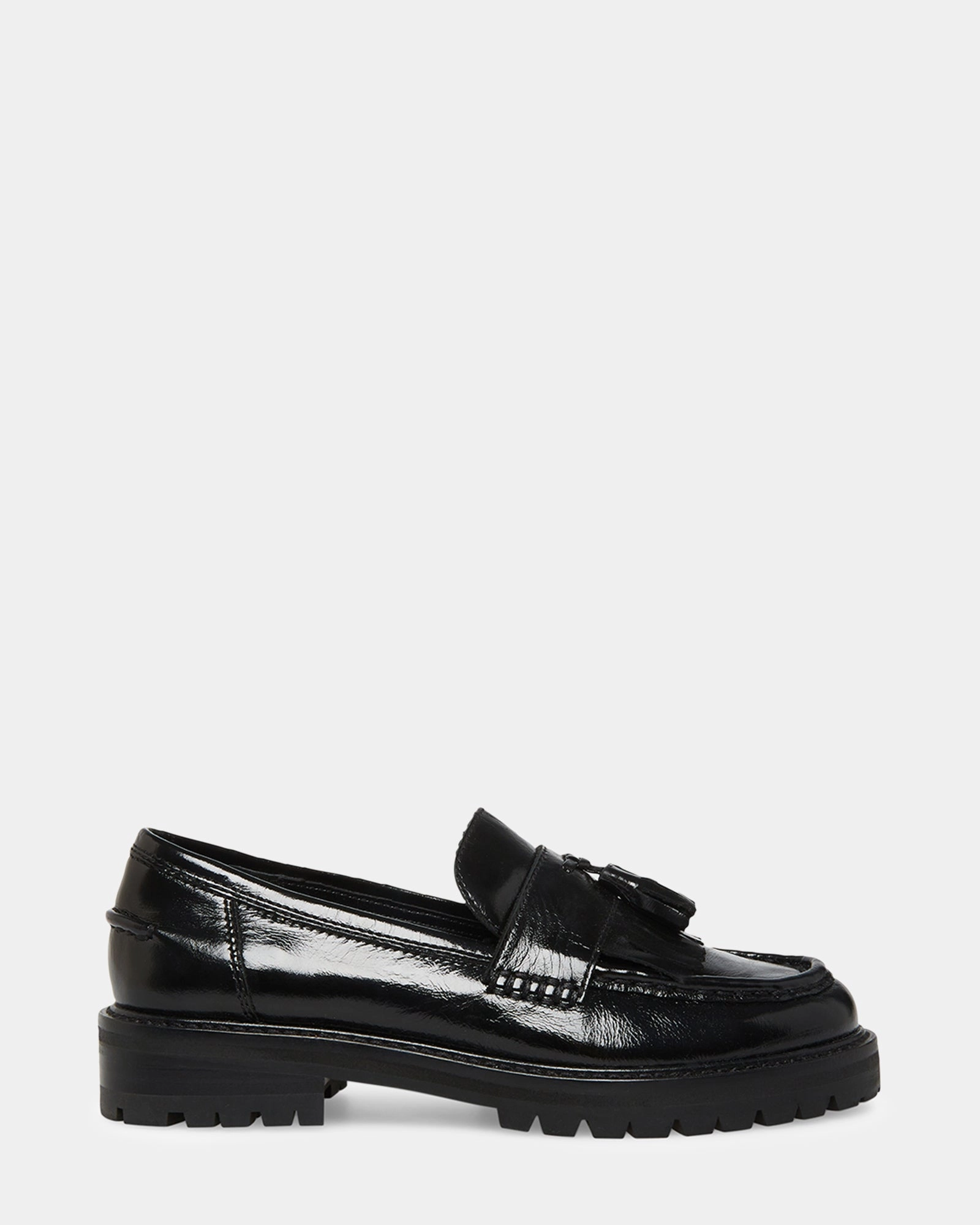Patent Leather Tuxedo Loafers MINKA BLACK LEATHER
