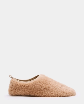 Loafers With Tassels MINO FAUX FUR TAN