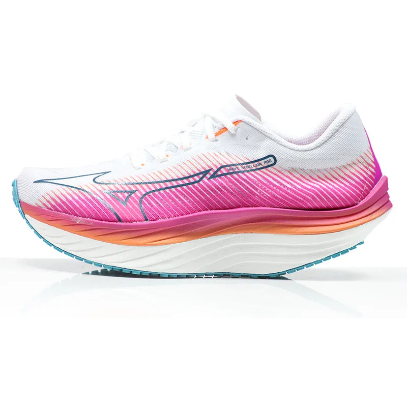Mizuno Wave Rebellion Pro Women's Running Shoe - White/Silver/807 C High Arch Foot Running Shoes
