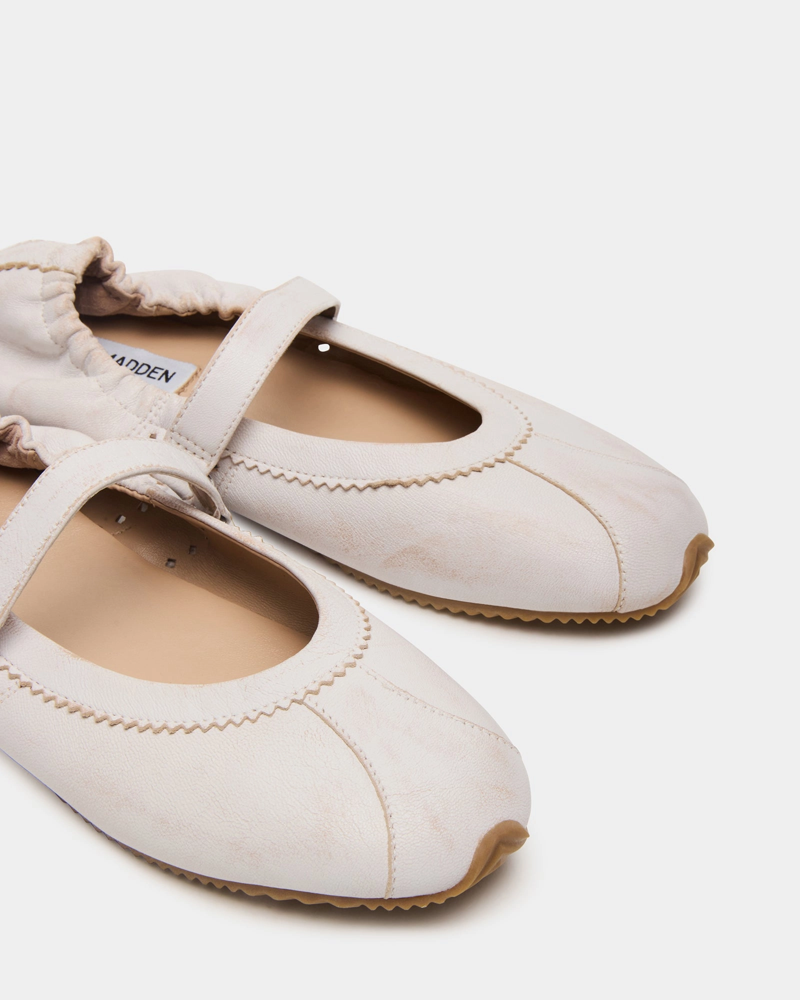 ANAYA WHITE DISTRESSED Adrian Bex Smooth Leather Tassel Loafers