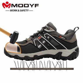Return Policy Boots MODYF Men Steel Toe Safety Work Shoes Breathable Hiking Sneaker Multifunction Protection Footwear