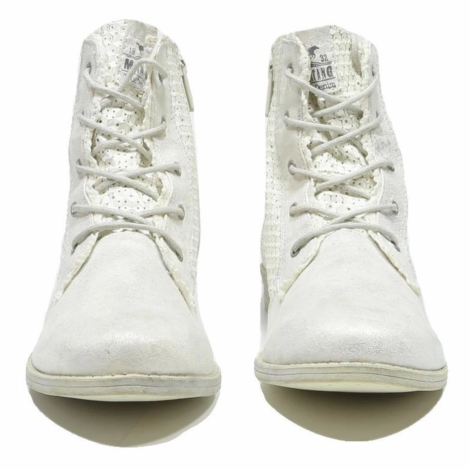 Ankle Boots For Winter MUSTANG Womens Lace-Up Ankle Boots White Leather UK 8 Stylish Comfortable