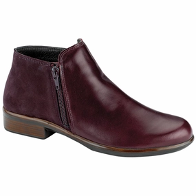 Naot Helm Bordeaux Leather/Nubuck Bootie (Women's) Patent Leather Ankle Boots