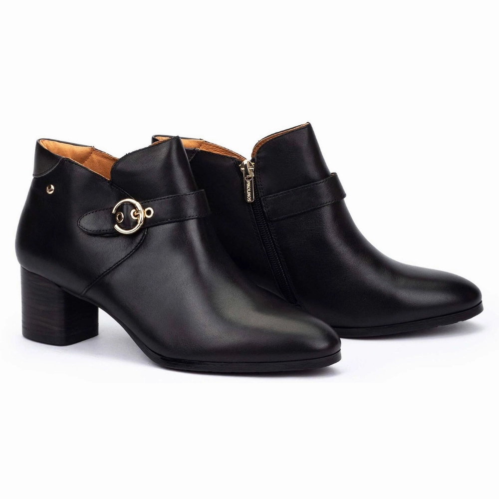Pikolinos Calafat 8602C1 Black Leather Bootie (Women's) Boots Over The Knee