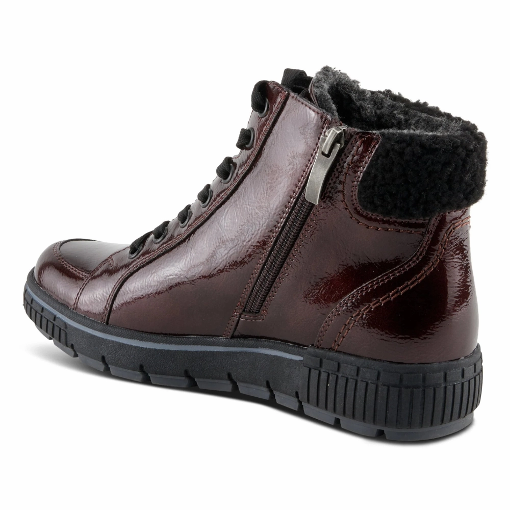 Apple Bottom Jeans Spring Step Relife Alps Bordeaux Patent Lace-Up Boot (Women's)
