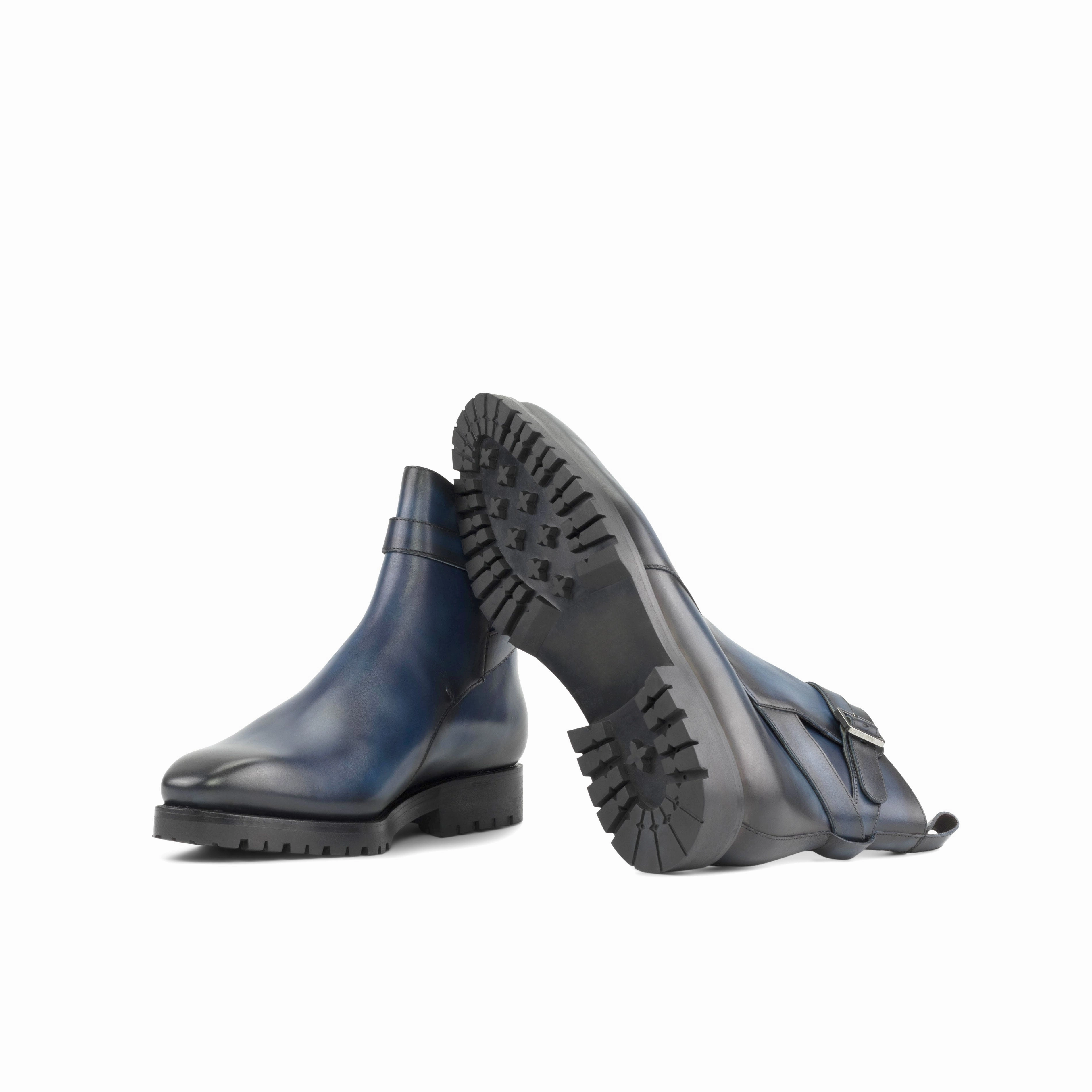 Kinds Of Boots Navy Painted Calf Leather Jodhpur Boot