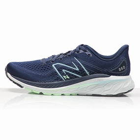 Underpronation Supination Running Shoes New Balance Fresh Foam X 860v13 Wide Fit Women's Running Shoe - Navy/Bleach Blue/Green Aura
