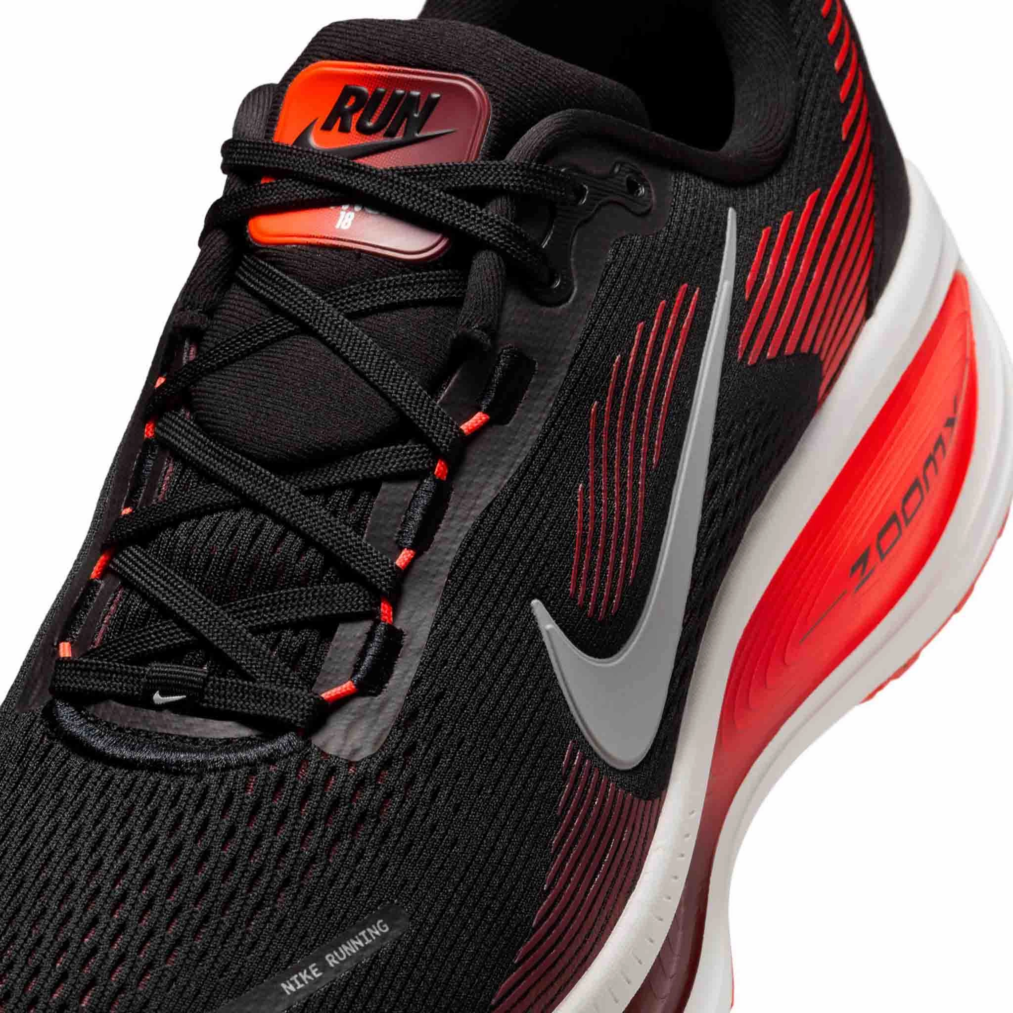 Nike | Men's Vomero 18 Road Running Shoes - Black/Summit White-Bright Crimson Nike Shoe Chart Size