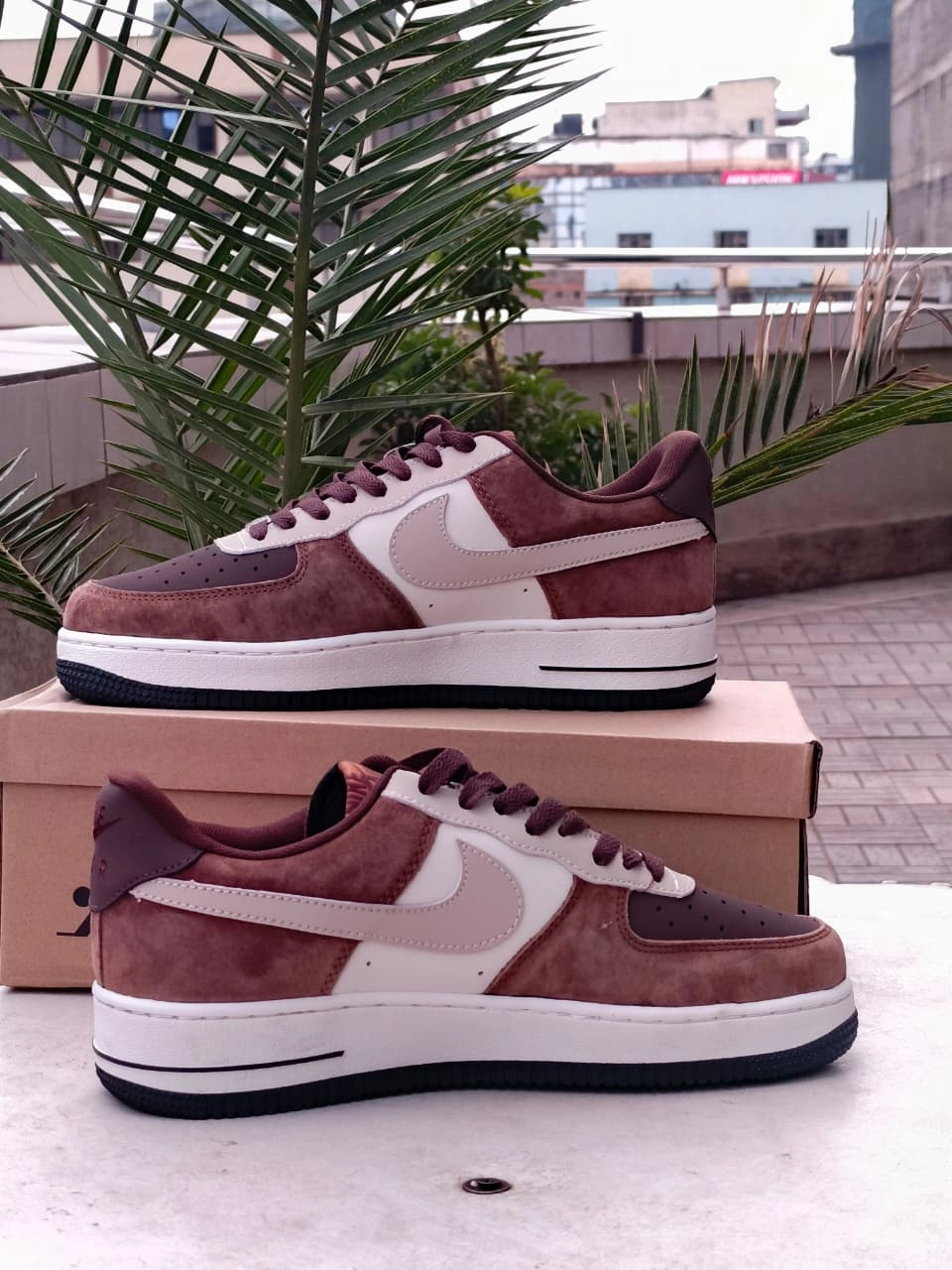 Nike Air Force 1 Low  Brown Suede/Cream Edition Soho Sneakers Nyc