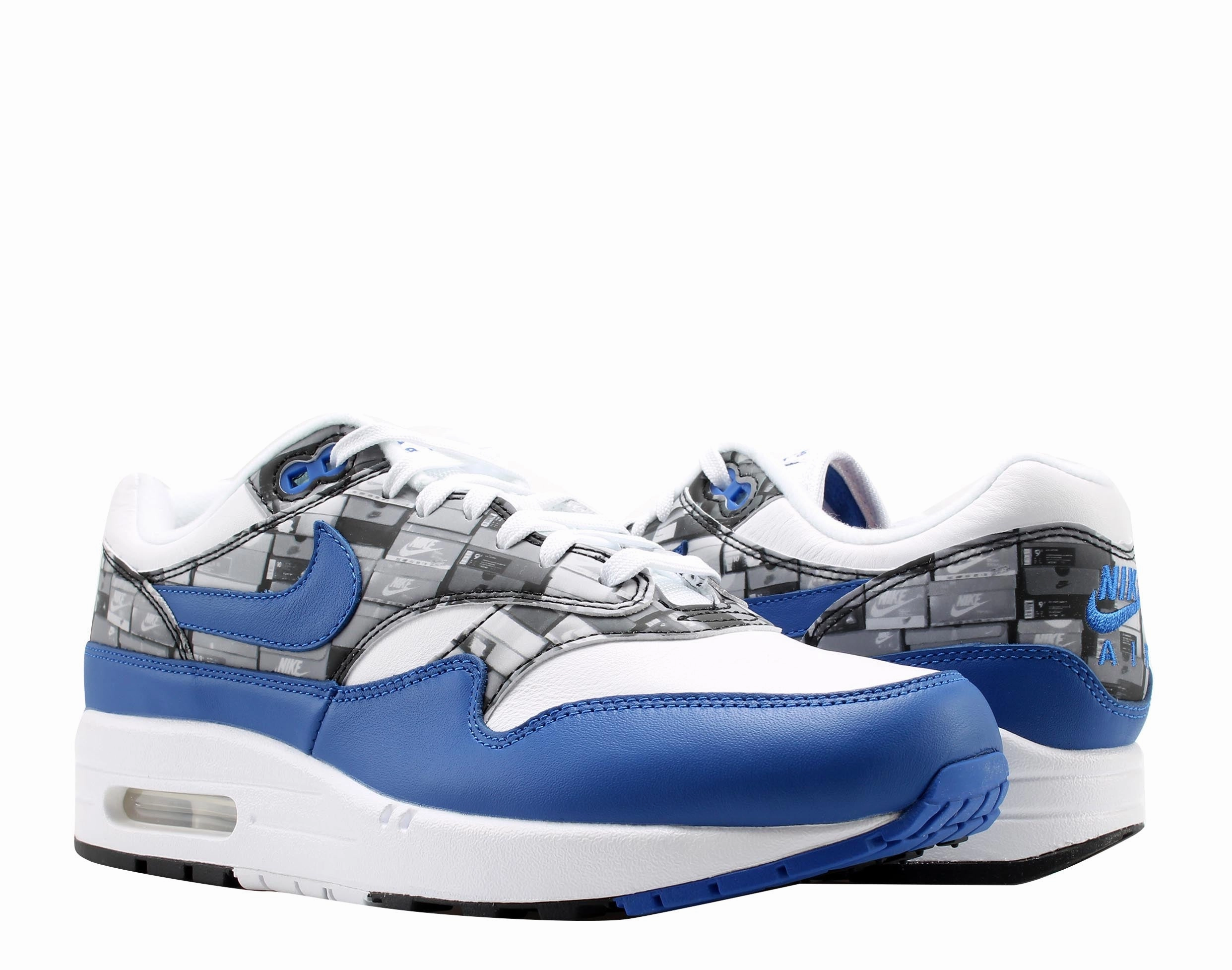 Nike Air Max 1 Print White/Game Royal/Grey Men's Running Shoes AQ0927-100 Nike Sb Alleyoop Skate Shoes Cj0882-100 Size 12