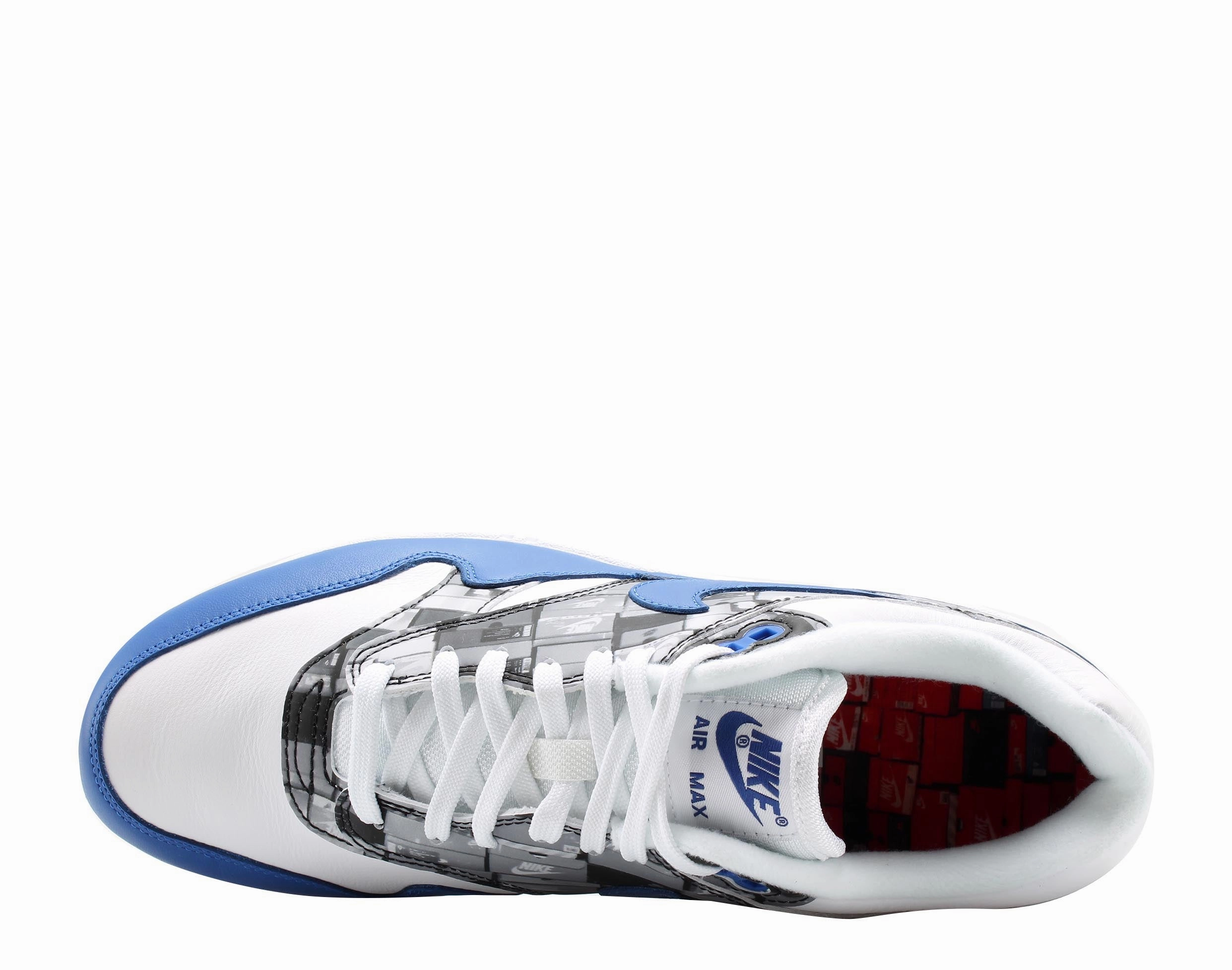 Nike Air Max 1 Print White/Game Royal/Grey Men's Running Shoes AQ0927-100 Pink Lace Nike Shoes