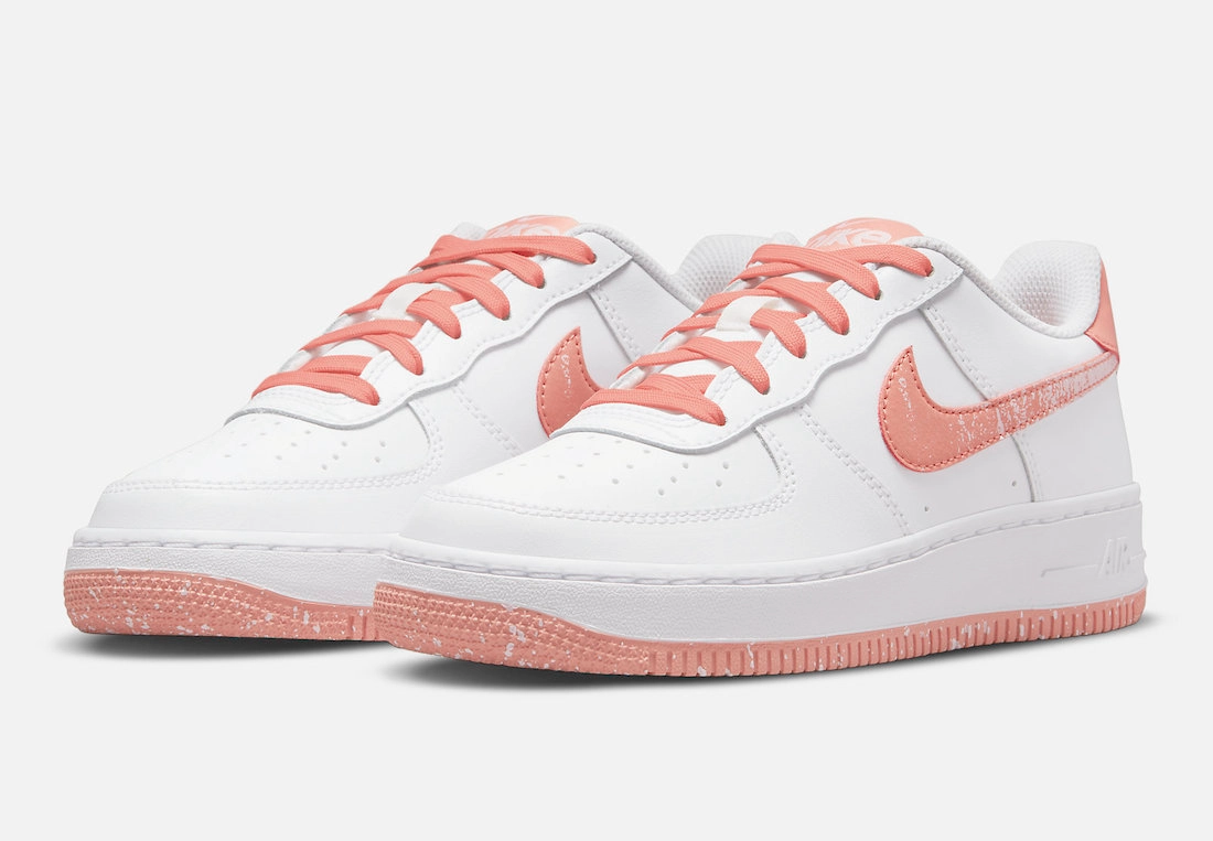 Nike Kid's Air Force 1 LV8 Shoes - White / Light Madder Root / Aura Kendrick Lamar Shoes Nike