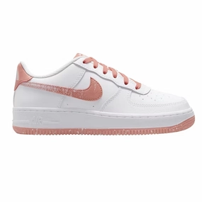 Nike Kid's Air Force 1 LV8 Shoes - White / Light Madder Root / Aura Nike Lifting Shoes