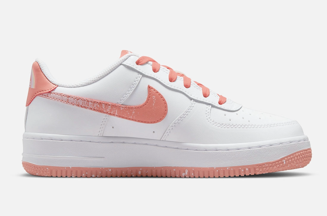 Nike Kid's Air Force 1 LV8 Shoes - White / Light Madder Root / Aura Nike Shoe Slip On