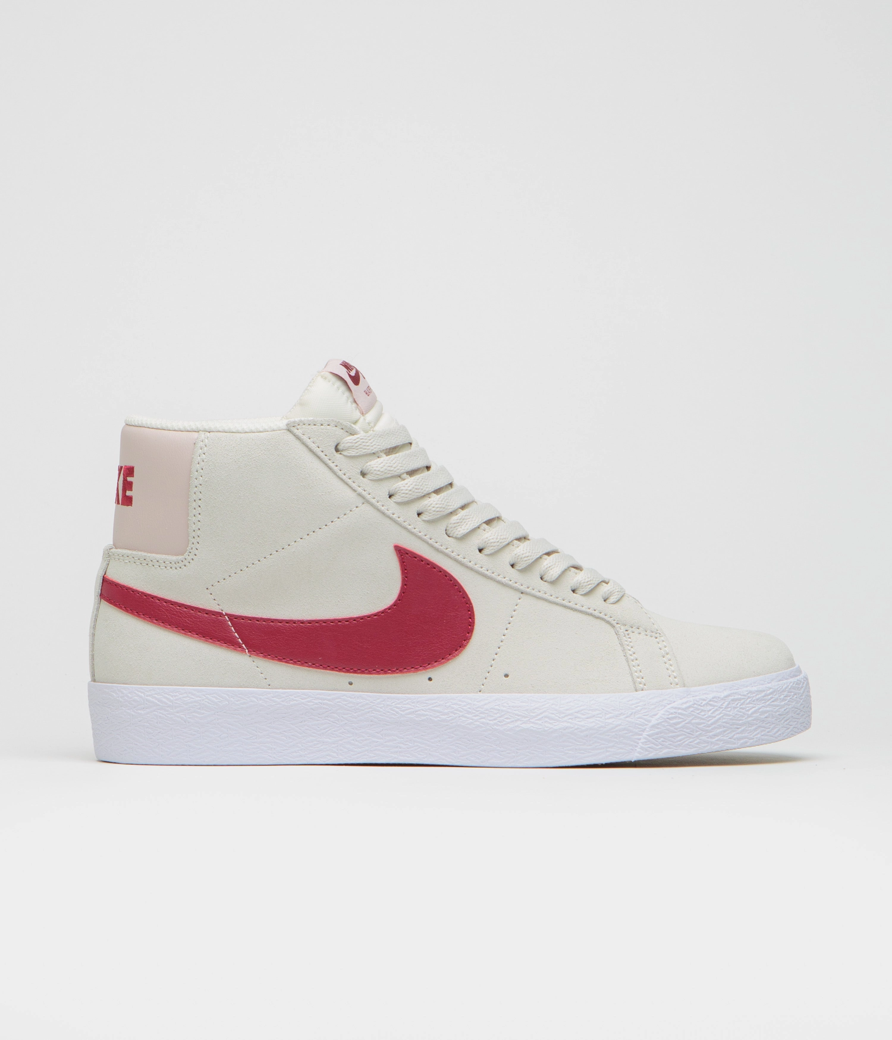 Nike SB Blazer Mid Shoes - Pale Ivory / Noble Red - Silt Red - White Nike Sb Skateboarding Shoes