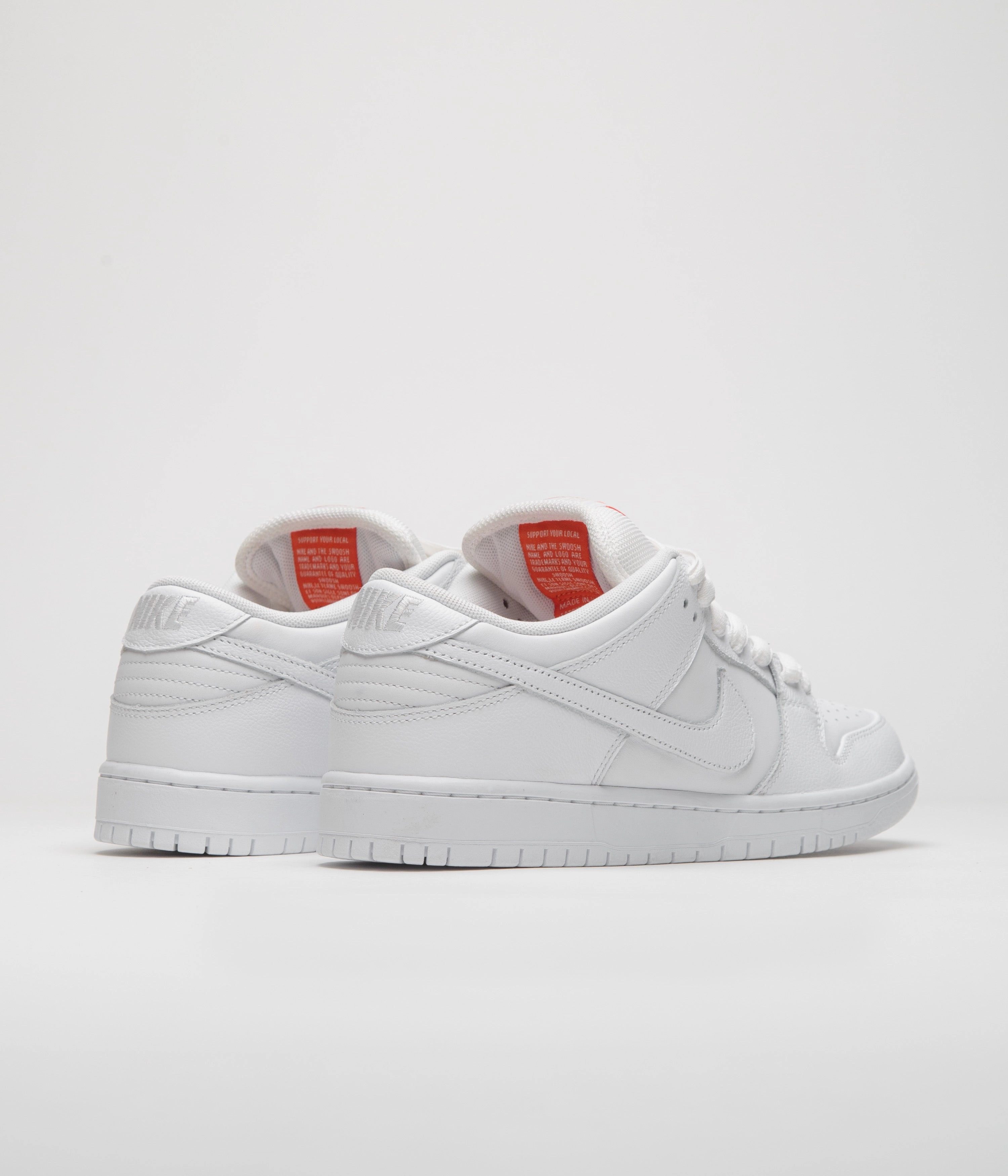 Best Nike Shoes For Underpronation Nike SB Orange Label Dunk Low Pro Shoes - White / White - White - White