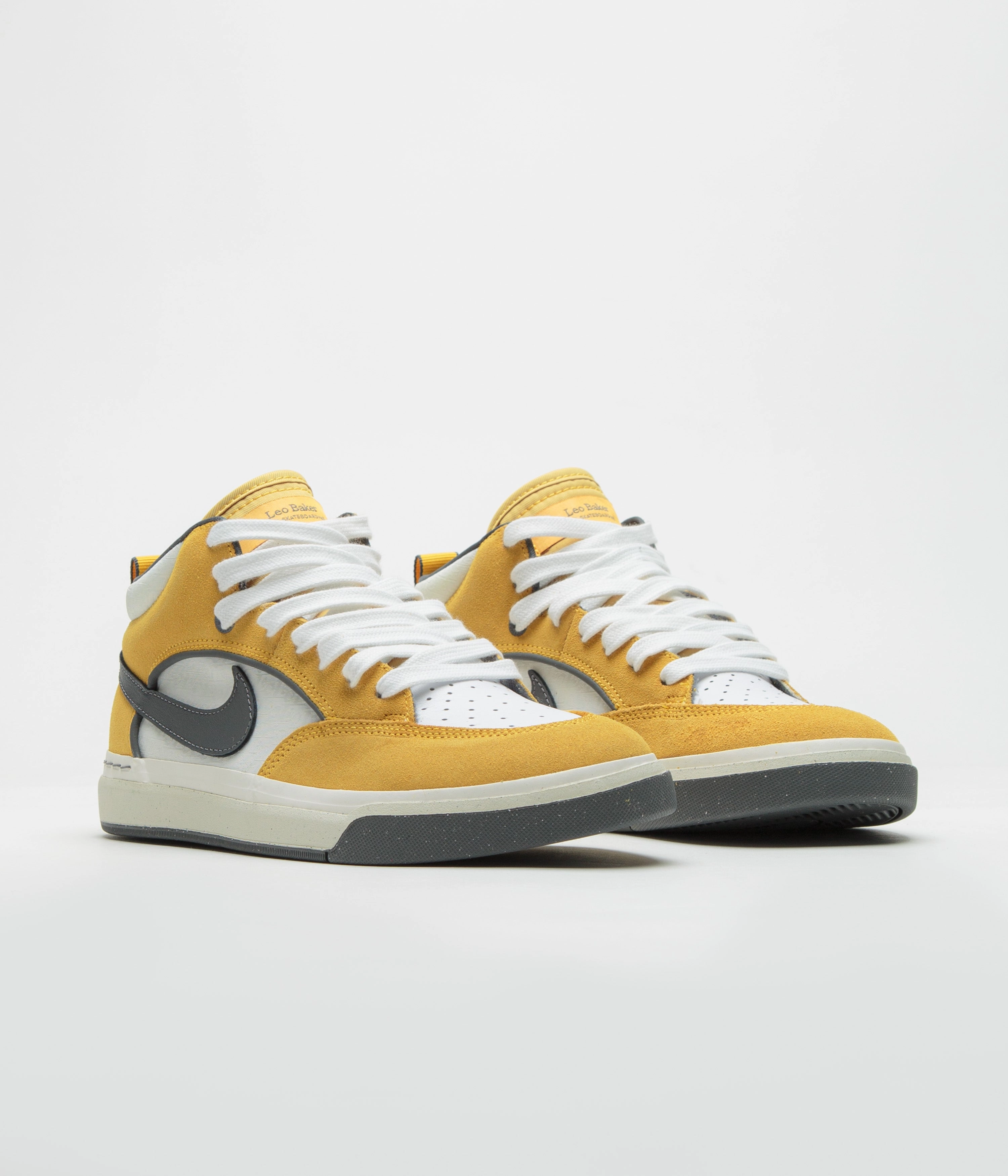 Nike SB React Leo Shoes - University Gold / Dark Grey Nike Shoes With Strap Across