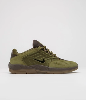 Nike Penny Shoes Nike SB Vertebrae Shoes - Olive Flak / Black - Baroque Brown