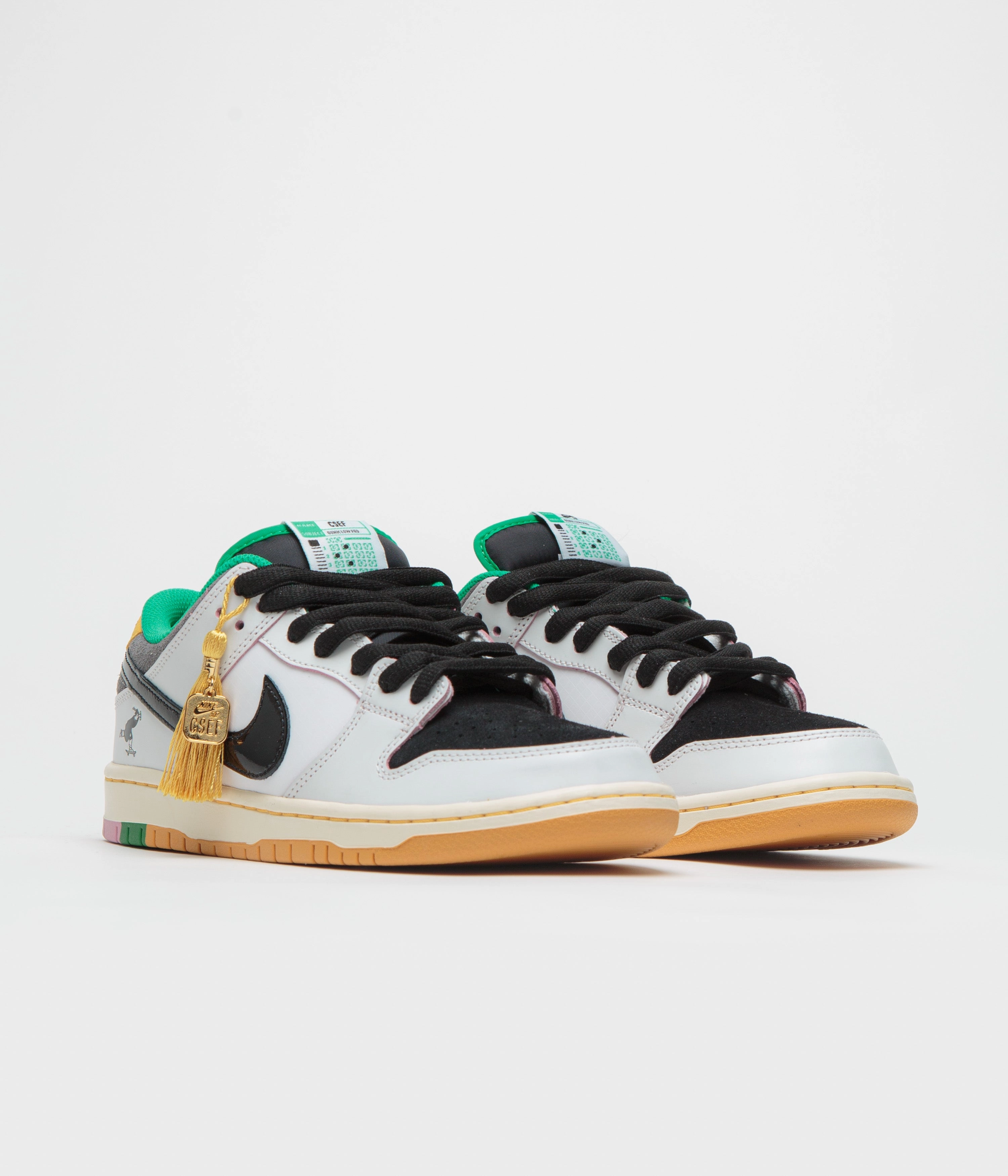 Anthony Edwards Shoes Nike Nike SB x CSEF Dunk Low Pro Shoes - Summit White / Black - White - Iron Grey