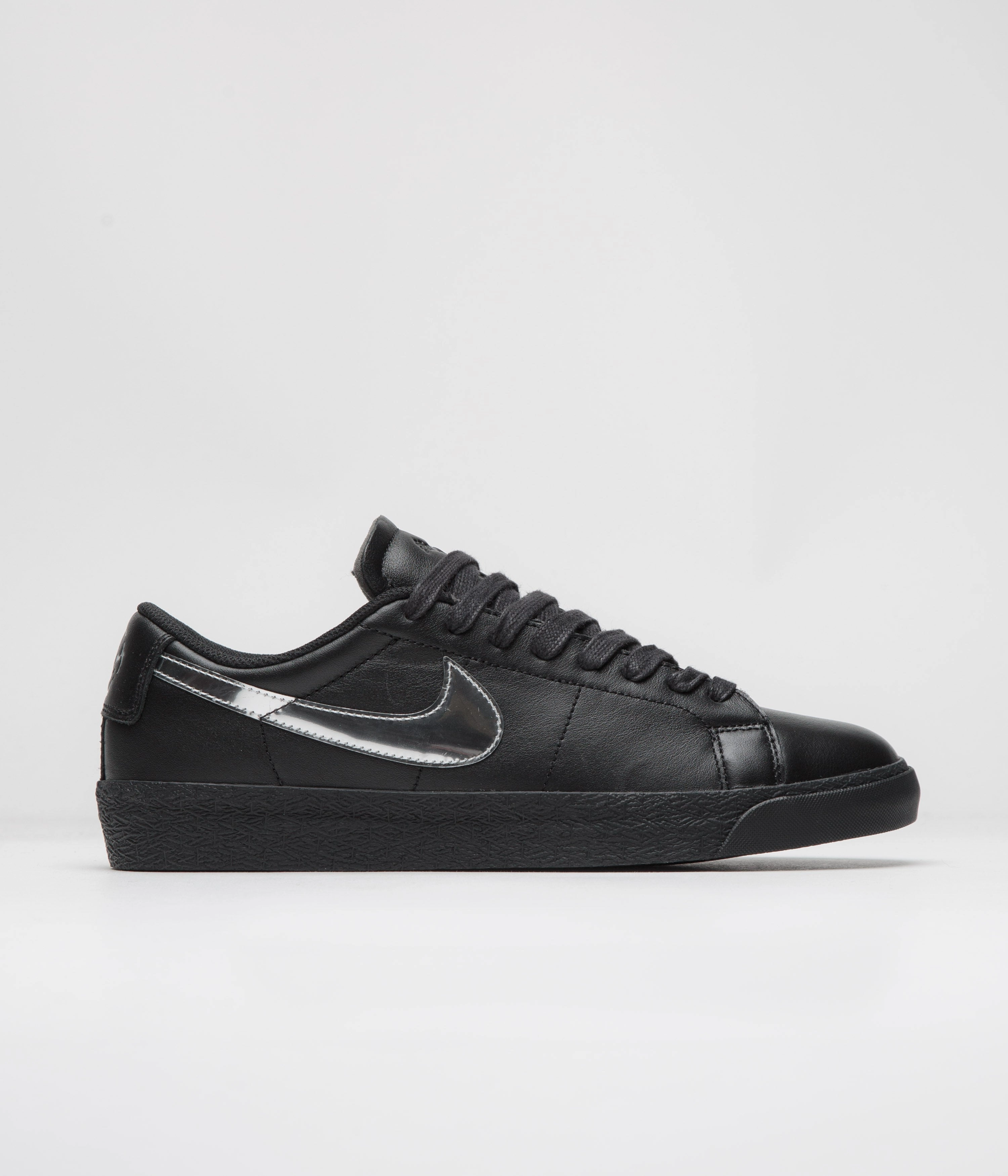 Nike SB x Dancer Skateboards Blazer Low Shoes - Black / Metallic Silver / Black Reverse Nike Shoes