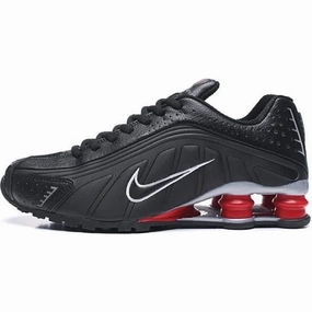 Nike Leather Running Shoes Nike Shox R4 Noir Rouge