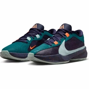 Nike Zoom Freak 5 DX4985-300 Sneakers Men's Geode Teal Purple Ink Shoes TF5905 Nike Laceless Shoe