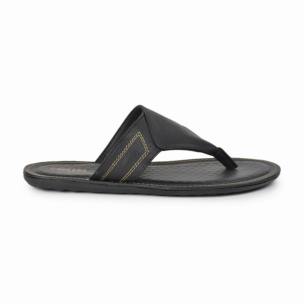 Snow White Slippers Coolers Casual Black Slippers For Men AVN-15 By Liberty