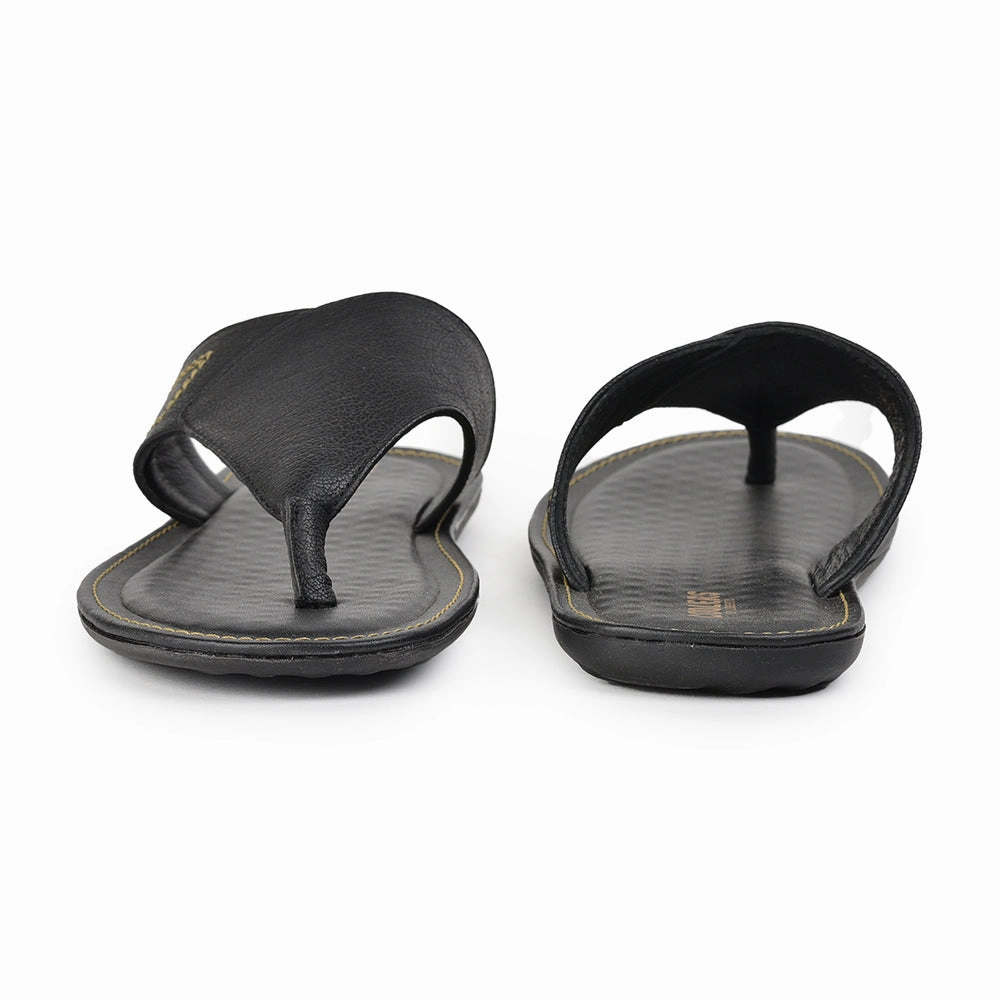 Coolers Casual Black Slippers For Men AVN-15 By Liberty Overland Sheepskin Slippers