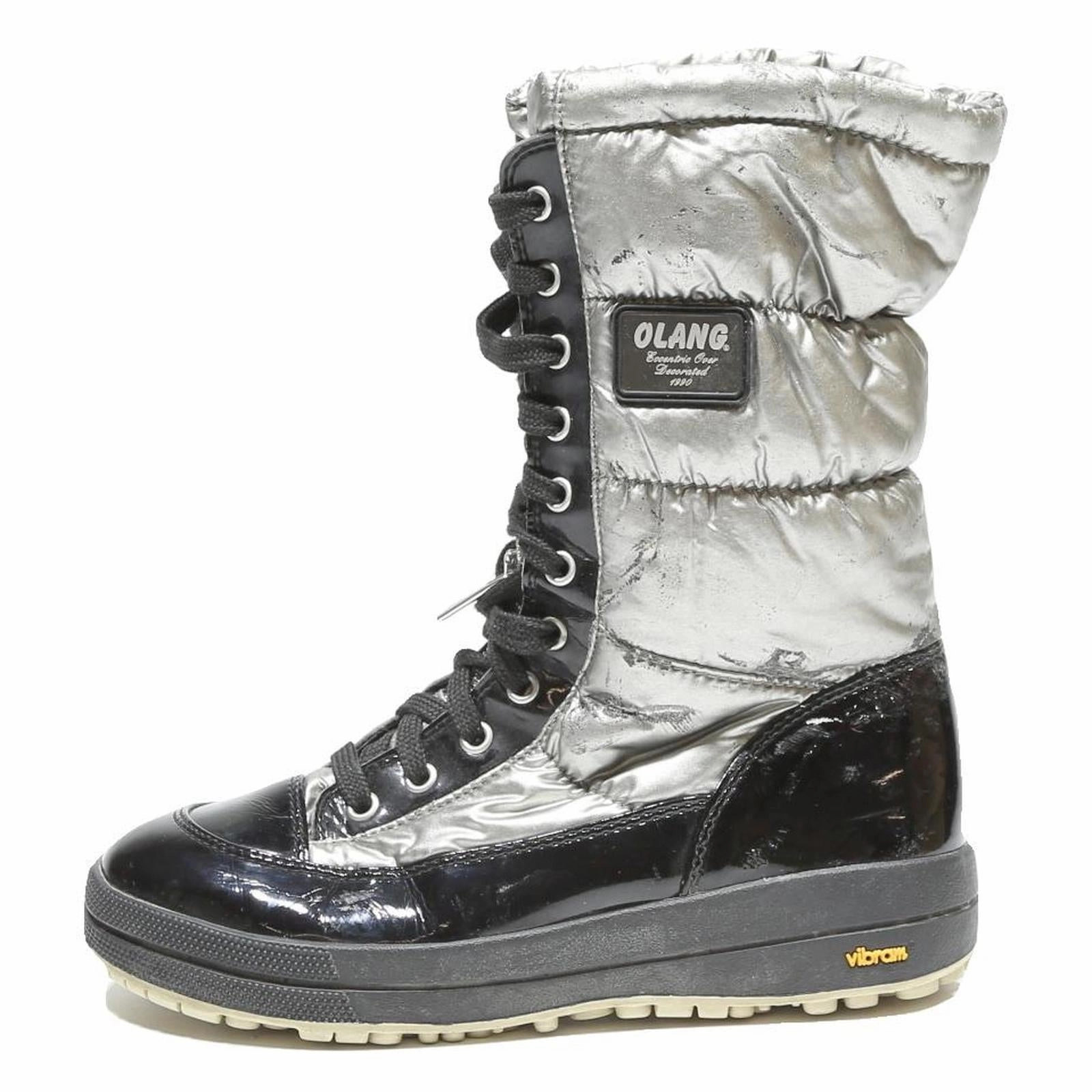 Chelsea Chunky Boots OLANG Womens Snow Boots Black & Silver Synthetic UK 4 Winter Waterproof Outdoor