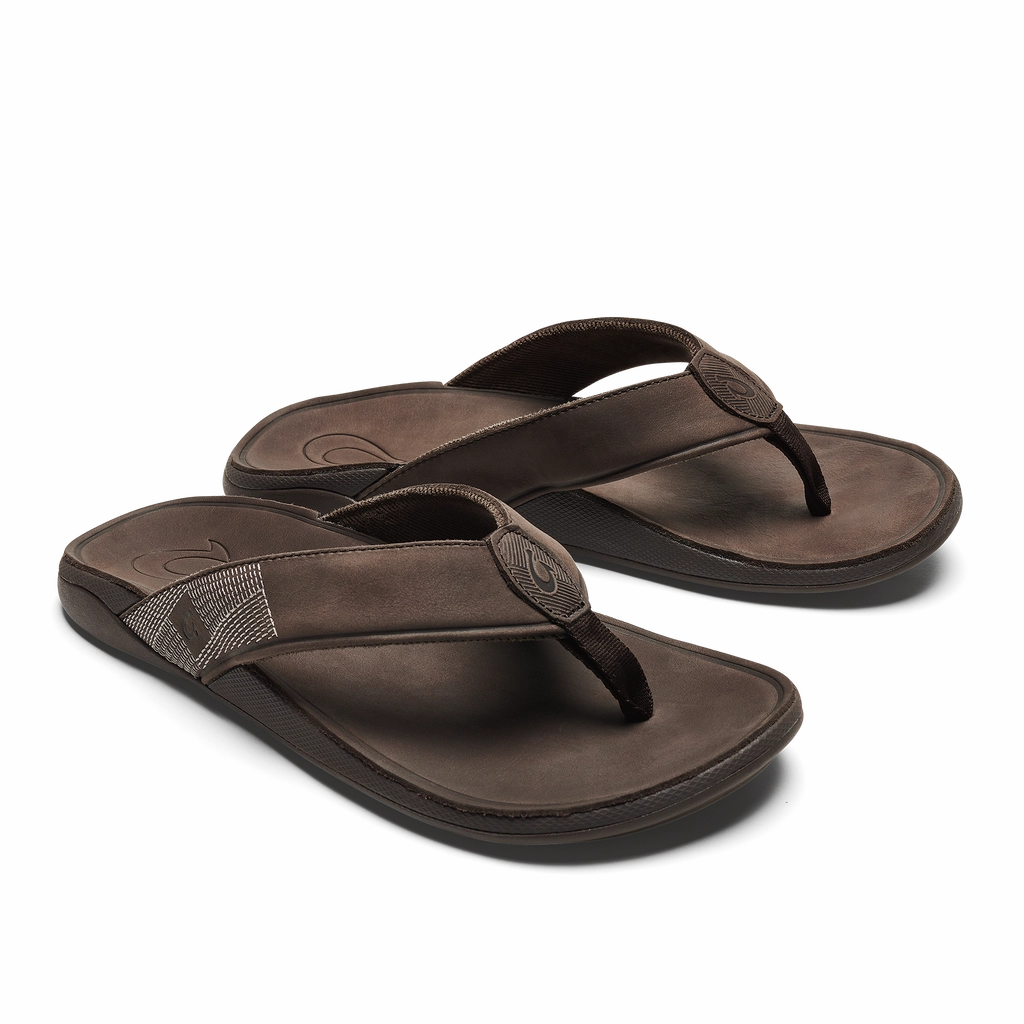 Olukai Tuahine Sandal-Dk Wood/Dk Wood Cute Comfortable Sandals